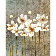 Vintage Damask Bloom glass film pattern in brown, grey and cream, full design view
